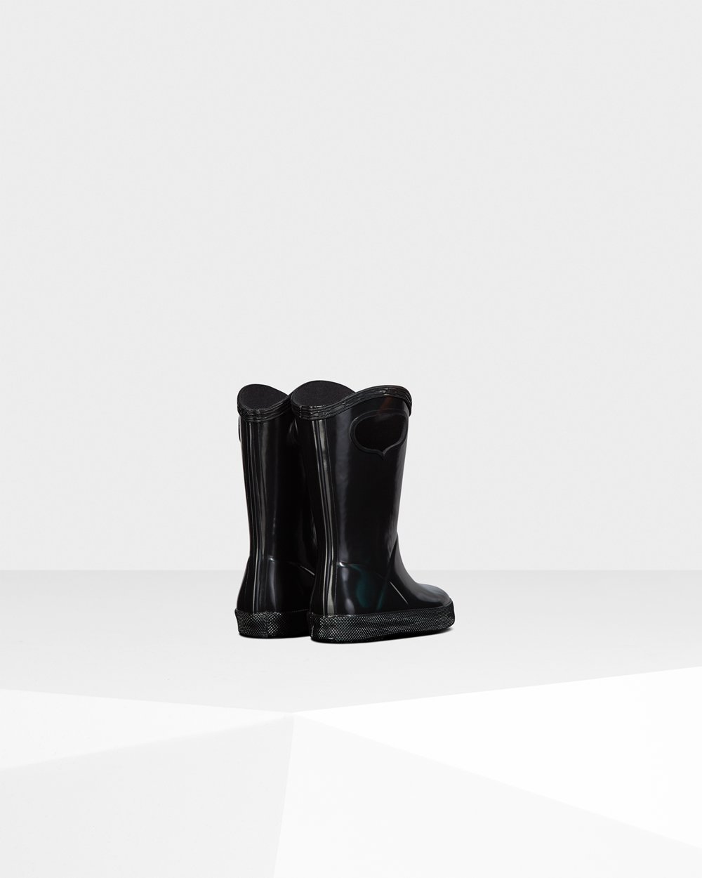 Botas de Lluvia Hunter Niños - Original First Classic Grab Handle Gloss - Negros - JTFOCYL-82